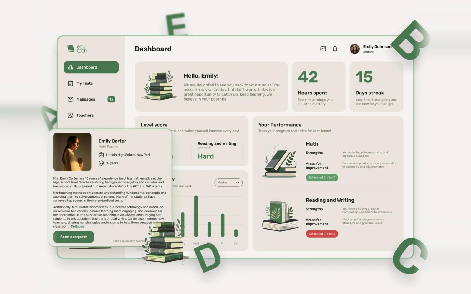 Adaptive SAT and ACT prep platform product screenshot